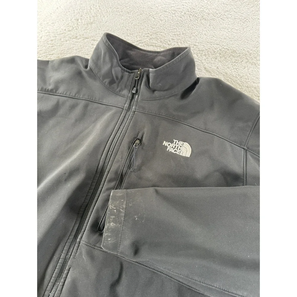 The North Face Men's Windbreaker Mid Weight Black Full Zip Jacket Shell XXL 2XL